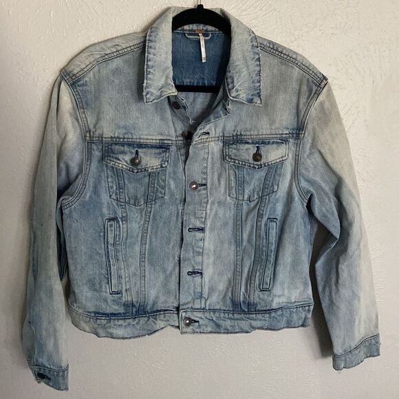 Free people jeans jacket size XS oversized impeccable paisley - Picture 15 of 17